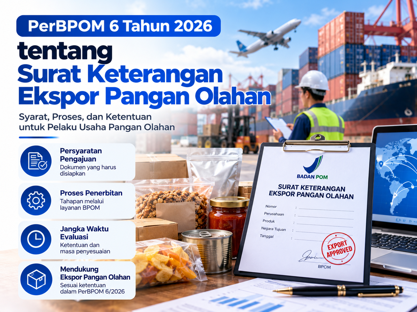 PerBPOM 6 Tahun 2026 tentang Surat Keterangan Ekspor Pangan Olahan