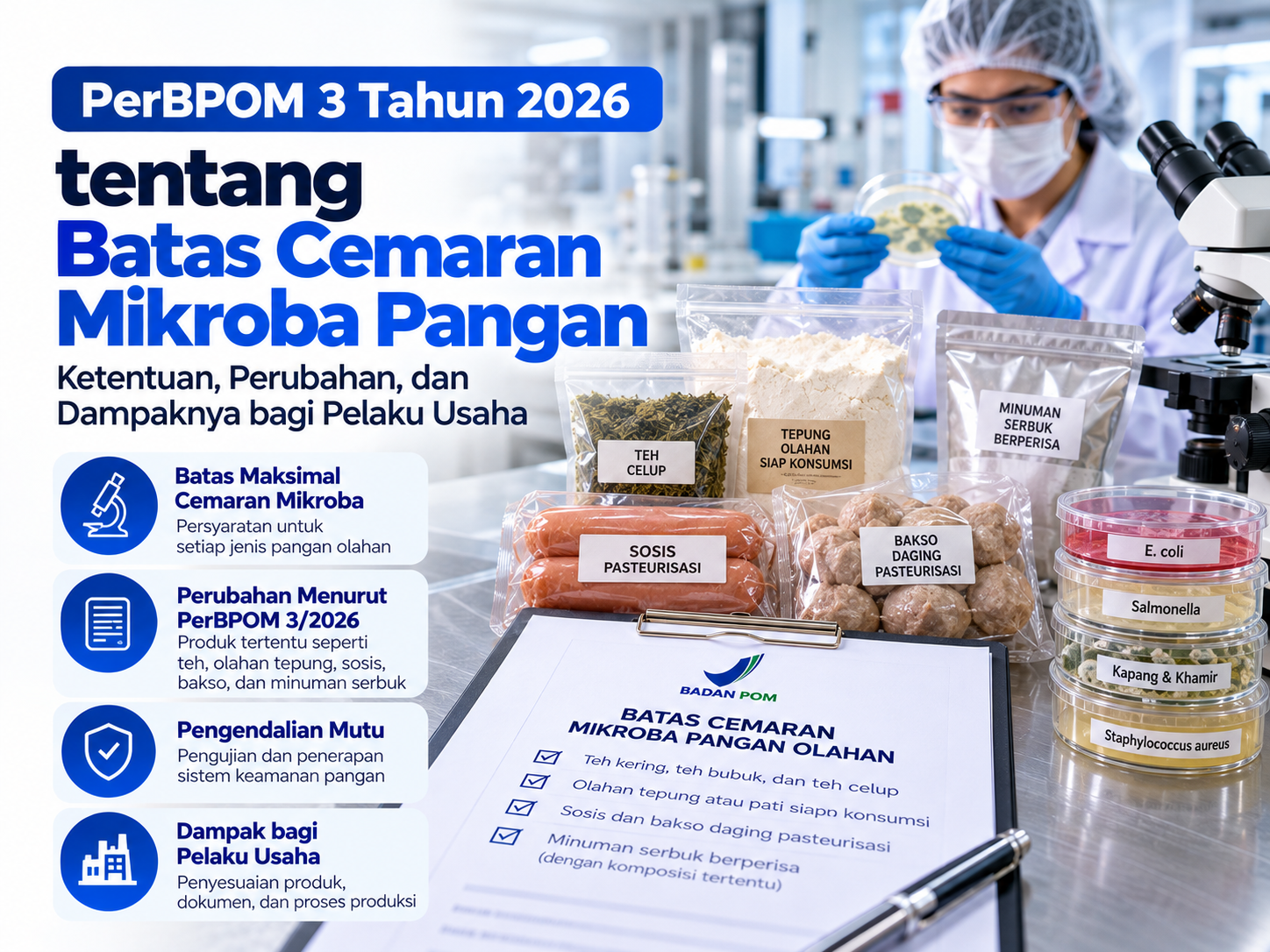 PerBPOM 3 Tahun 2026 tentang Batas Cemaran Mikroba Pangan